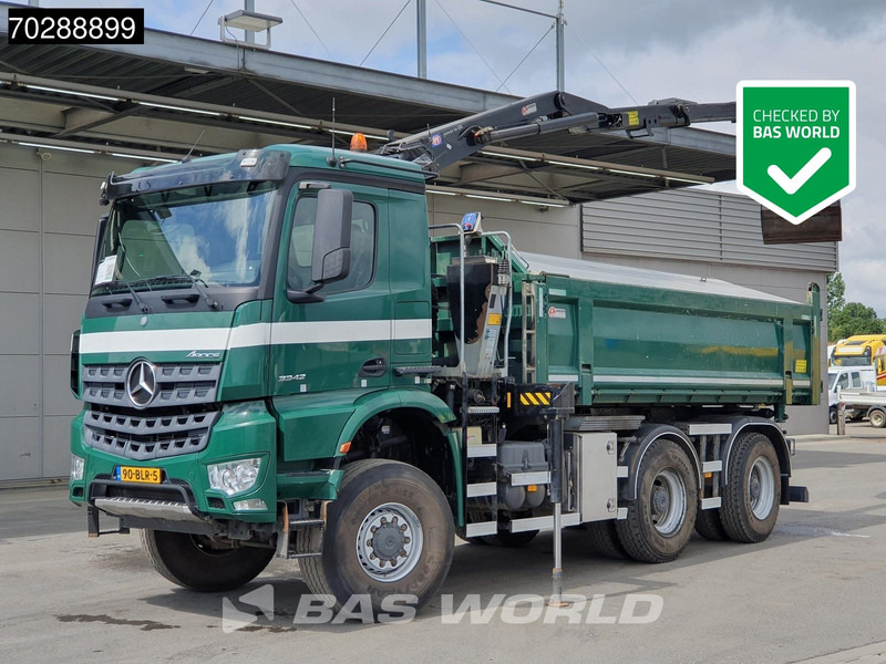 Mercedes-Benz Arocs 3342 Arocs 6X6 NL-Truck HMF 1643 Z-Crane Kran Steering Axle Big-Axle Euro 6 - Camion benne, Camion grue: photos 1 Mercedes-Benz Arocs 3342 Arocs 6X6 NL-Truck HMF 1643 Z-Crane Kran Steering Axle Big-Axle Euro 6 - Camion benne, Camion grue: photos 1