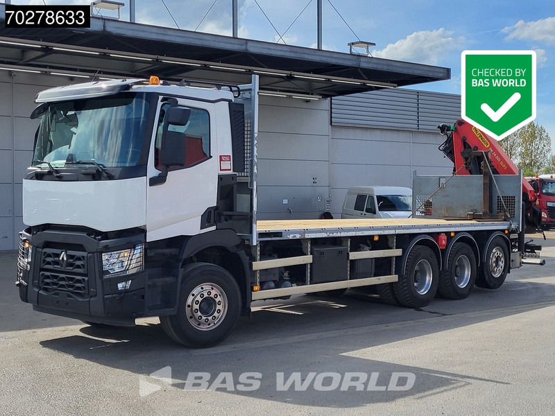 Renault C 480 8X4 Palfinger PK24.001 SLD5 Crane Kran Automatic Liftachse Euro 6 - Camion plateau, Camion grue: photos 1 Renault C 480 8X4 Palfinger PK24.001 SLD5 Crane Kran Automatic Liftachse Euro 6 - Camion plateau, Camion grue: photos 1