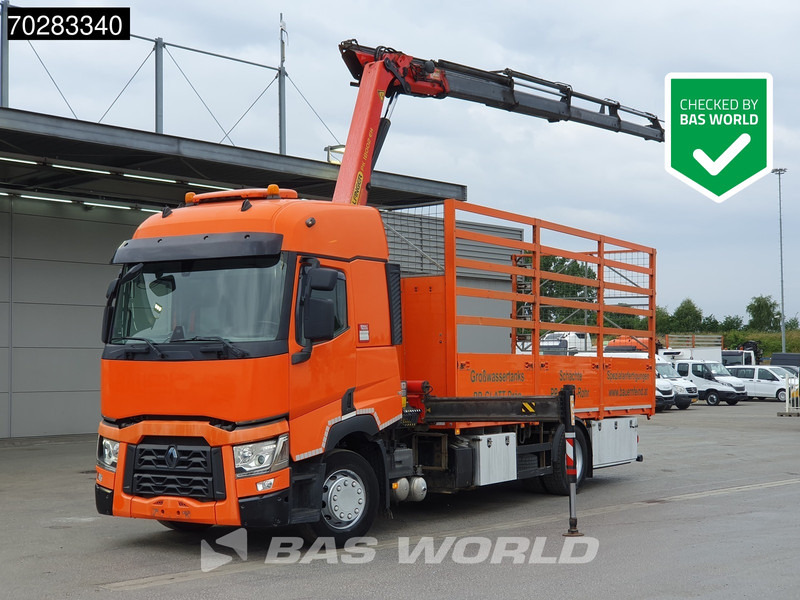 Renault T 380 4X2 Palfinger PK18002-EH Kran Crane Retarder Standklima Euro 6 - Camion plateau, Camion grue: photos 1 Renault T 380 4X2 Palfinger PK18002-EH Kran Crane Retarder Standklima Euro 6 - Camion plateau, Camion grue: photos 1