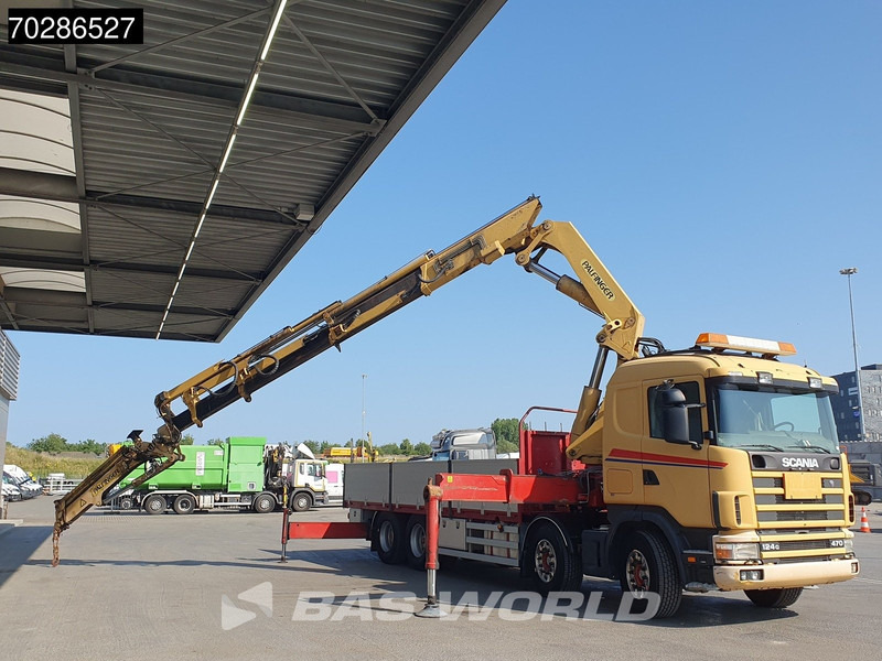 Scania 124G 470 8X4 Palfinger PK45000 C4 Crane Kran Fly-Jib Manual Steering Axle Euro 3 - Camion plateau, Camion grue: photos 3 Scania 124G 470 8X4 Palfinger PK45000 C4 Crane Kran Fly-Jib Manual Steering Axle Euro 3 - Camion plateau, Camion grue: photos 3