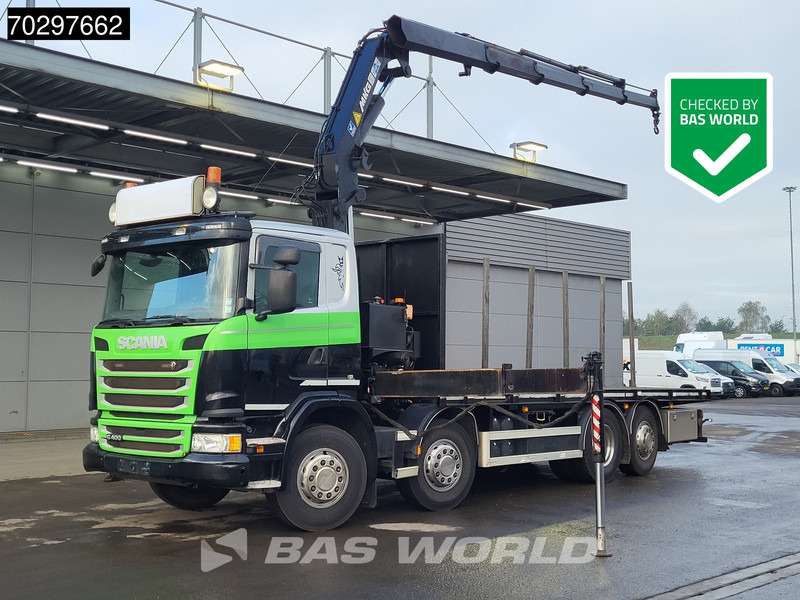 Scania G400 G 8X2 MKG HLK 231 HPA4 Crane Retarder Lift+Steering-Axle Euro 5 - Camion plateau, Camion grue: photos 1 Scania G400 G 8X2 MKG HLK 231 HPA4 Crane Retarder Lift+Steering-Axle Euro 5 - Camion plateau, Camion grue: photos 1