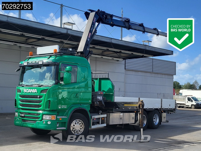 Scania G480 G 6X2 Hiab 244 EP-5 HIDUO Kran Crane Retarder Lift-Axle Euro 5 - Camion plateau, Camion grue: photos 1 Scania G480 G 6X2 Hiab 244 EP-5 HIDUO Kran Crane Retarder Lift-Axle Euro 5 - Camion plateau, Camion grue: photos 1