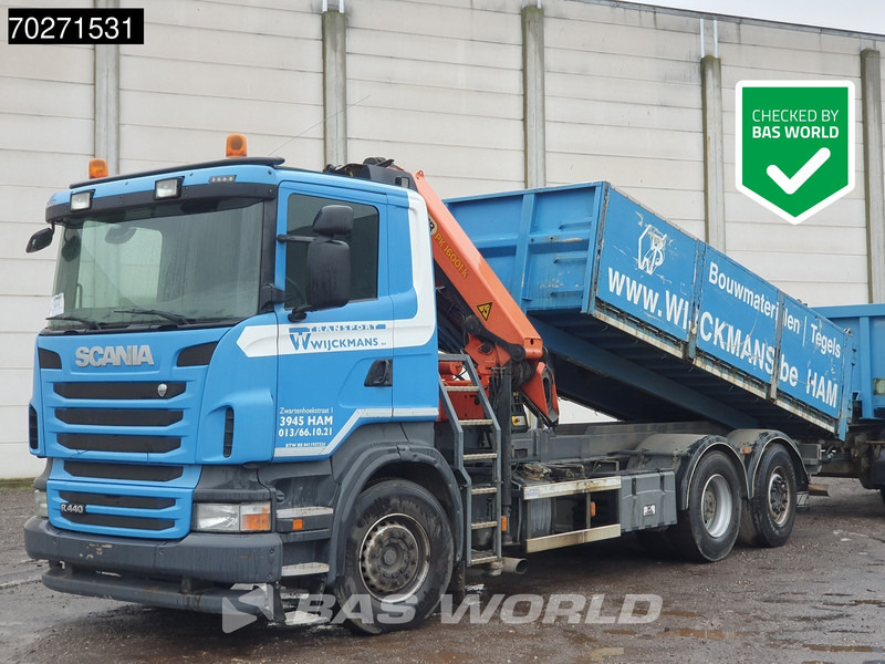 Scania R440 6X2 Palfinger PK16001 Crane Kran Lift+Lenkachse Euro 5 - Camion plateau, Camion grue: photos 1 Scania R440 6X2 Palfinger PK16001 Crane Kran Lift+Lenkachse Euro 5 - Camion plateau, Camion grue: photos 1