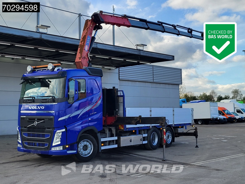 Volvo FH 540 FH 6X2 HMF 3220-K7 Crane Kran Lift-Axle Big-Axle Xenon Automatic Euro 6 - Camion plateau, Camion grue: photos 1 Volvo FH 540 FH 6X2 HMF 3220-K7 Crane Kran Lift-Axle Big-Axle Xenon Automatic Euro 6 - Camion plateau, Camion grue: photos 1