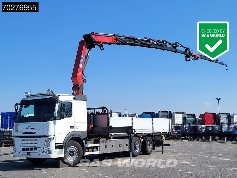 Volvo FM 450 6X2 HMF 3220 Crane Kran Lift-Lenkachse VEB+ Euro 6 - Camion plateau, Camion grue: photos 1 Volvo FM 450 6X2 HMF 3220 Crane Kran Lift-Lenkachse VEB+ Euro 6 - Camion plateau, Camion grue: photos 1