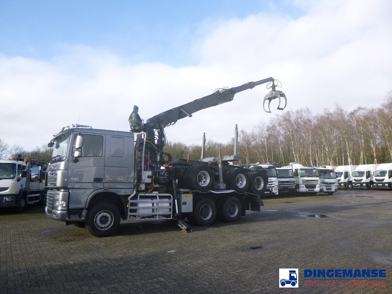 DAF XF 105.510 6x4 + Loglift F281S83 crane / timber truck + dolly - Camion grue: photos 3 DAF XF 105.510 6x4 + Loglift F281S83 crane / timber truck + dolly - Camion grue: photos 3