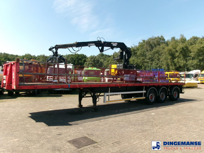 Fruehauf 3-axle platform trailer + Atlas 3008 crane - Semi-remorque plateau: photos 1 Fruehauf 3-axle platform trailer + Atlas 3008 crane - Semi-remorque plateau: photos 1