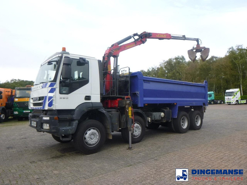 Iveco AD340T36 8x4 RHD tipper + Palfinger E120 plus + grapple - Camion grue: photos 1 Iveco AD340T36 8x4 RHD tipper + Palfinger E120 plus + grapple - Camion grue: photos 1