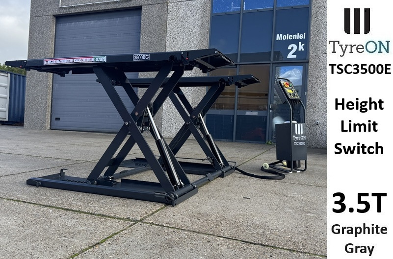 TSC3500E mobile midrise car scissor lift with electrical release - Capacity 3,5T - Lifting height 125 cm  - 230V - Graphite gray - Équipement de garage: photos 1 TSC3500E mobile midrise car scissor lift with electrical release - Capacity 3,5T - Lifting height 125 cm  - 230V - Graphite gray - Équipement de garage: photos 1