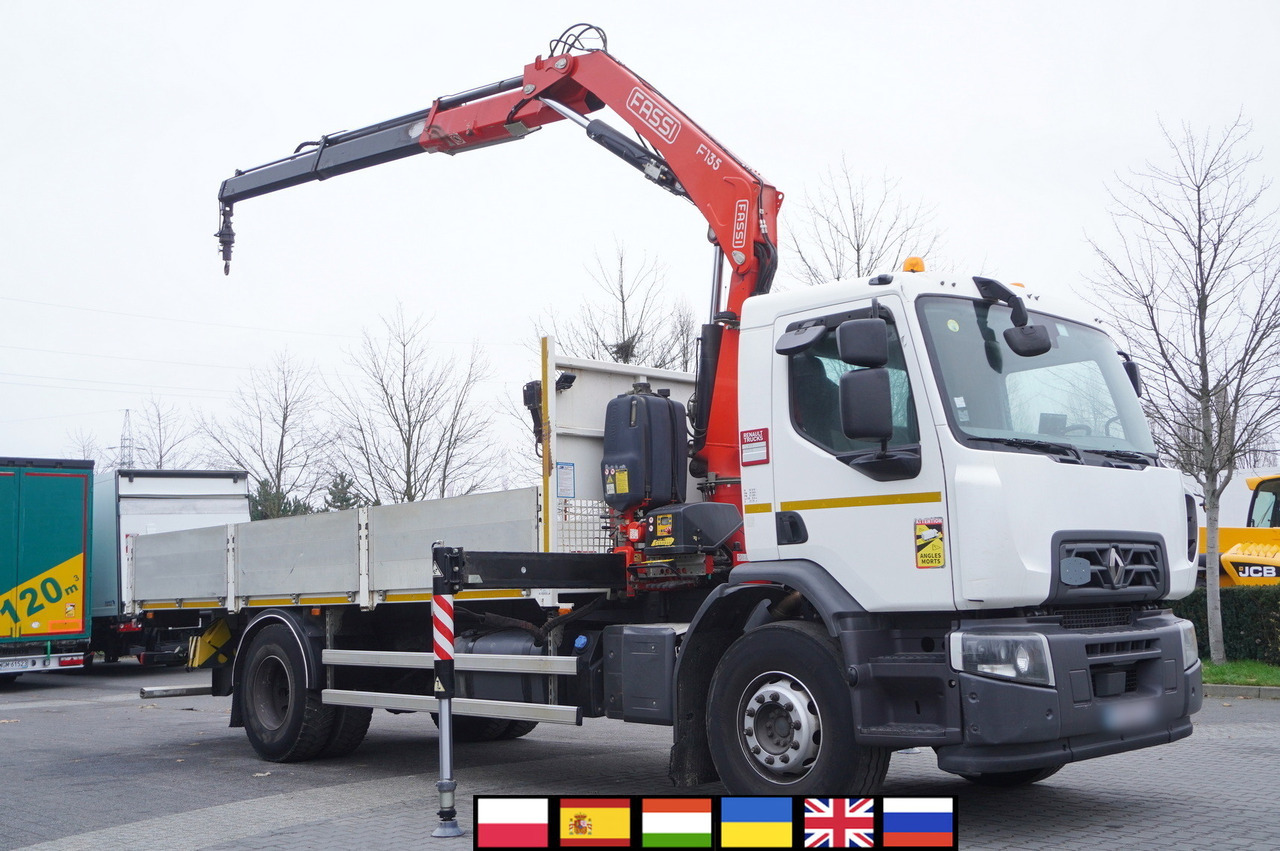 RENAULT RENAULT C280 DTI 8 / FASSI crane 5.6 T / 560 MTH / range 8 m / Flatbed 15 EPAL - Camion grue: photos 1 RENAULT RENAULT C280 DTI 8 / FASSI crane 5.6 T / 560 MTH / range 8 m / Flatbed 15 EPAL - Camion grue: photos 1
