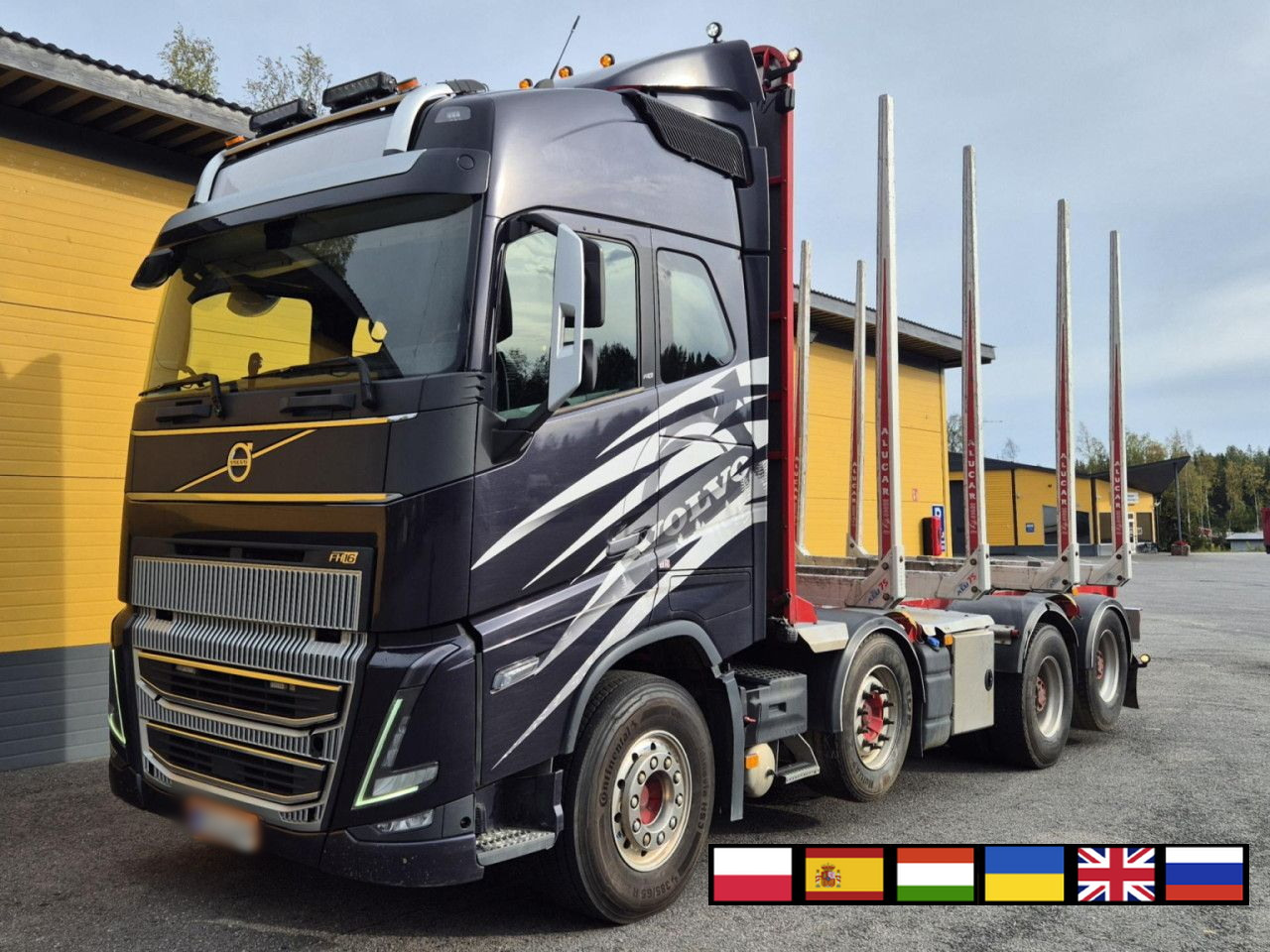 VOLVO FH 750 8x4 / 2 lifted axles / timber truck - Camion grumier: photos 1 VOLVO FH 750 8x4 / 2 lifted axles / timber truck - Camion grumier: photos 1
