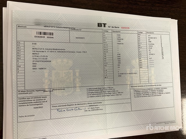 2022 Merlo TF45.11T-170 Telehandler - Chariot télescopique: photos 2 2022 Merlo TF45.11T-170 Telehandler - Chariot télescopique: photos 2