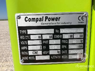 COMPAL VG-R30 37.5 kVA (Unused) - Groupe électrogène: photos 5 COMPAL VG-R30 37.5 kVA (Unused) - Groupe électrogène: photos 5