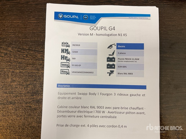 2019 Goupil G4M 4x2 Electric Utility Vehicle - Véhicule de voirie/ Spécial: photos 4 2019 Goupil G4M 4x2 Electric Utility Vehicle - Véhicule de voirie/ Spécial: photos 4