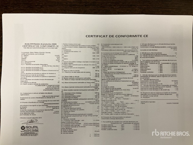 2019 Goupil G4M Electric Utility Vehicle - Véhicule de voirie/ Spécial: photos 2 2019 Goupil G4M Electric Utility Vehicle - Véhicule de voirie/ Spécial: photos 2