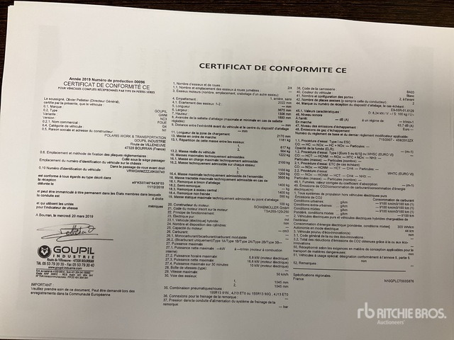 2019 Goupil G4M Electric Utility Vehicle - Véhicule de voirie/ Spécial: photos 2 2019 Goupil G4M Electric Utility Vehicle - Véhicule de voirie/ Spécial: photos 2
