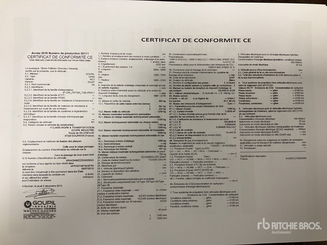2019 Goupil G4M Electric Utility Vehicle - Véhicule de voirie/ Spécial: photos 2 2019 Goupil G4M Electric Utility Vehicle - Véhicule de voirie/ Spécial: photos 2