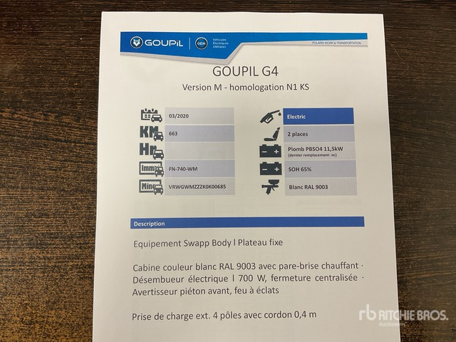 2020 Goupil G4M Electric Utility Vehicle - Véhicule de voirie/ Spécial: photos 3 2020 Goupil G4M Electric Utility Vehicle - Véhicule de voirie/ Spécial: photos 3