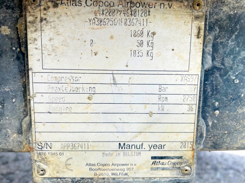 Atlas Copco XAS97 (4078) - Compresseur d'air: photos 3 Atlas Copco XAS97 (4078) - Compresseur d'air: photos 3