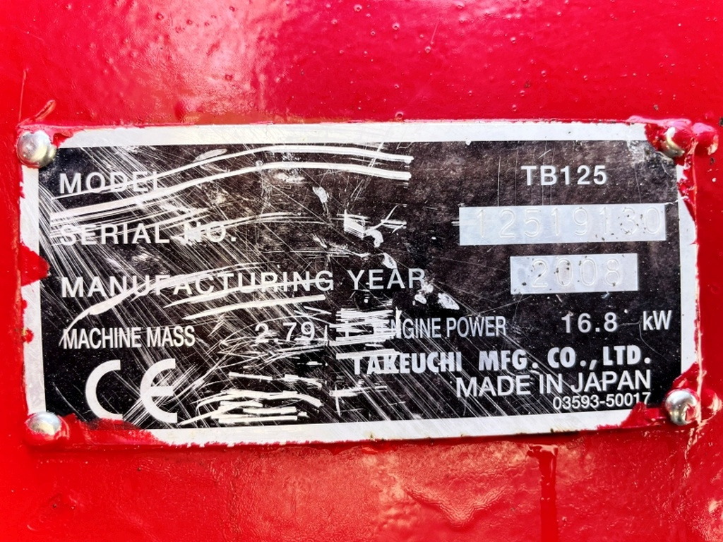 Takeuchi TB125 (4004) - Mini pelle: photos 3 Takeuchi TB125 (4004) - Mini pelle: photos 3
