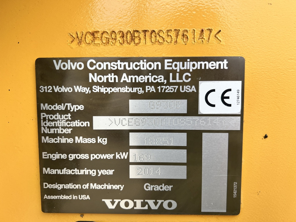 Niveleuse Volvo G 930 B (111500): photos 9