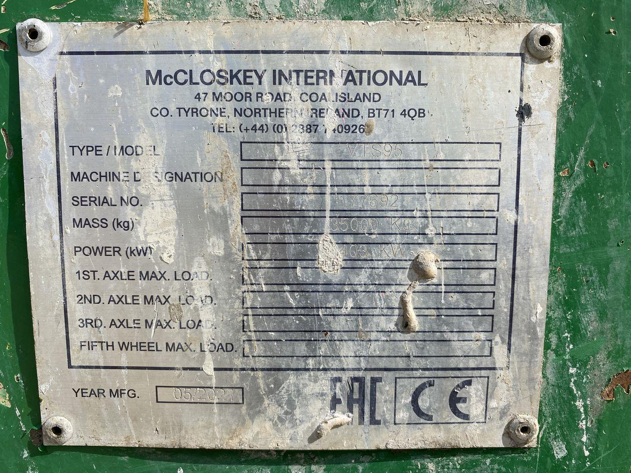 Crible McCloskey VTS95: photos 11 Crible McCloskey VTS95: photos 11