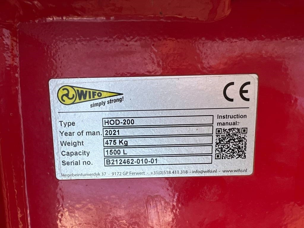 Wifo HOD-200 Schepbak - Godet pour chargeur pour Machine agricole: photos 5 Wifo HOD-200 Schepbak - Godet pour chargeur pour Machine agricole: photos 5