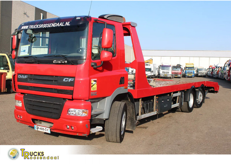 DAF CF 85.410 + EURO 5 + EXTENDABLE PLATFORM HYDROLIC + 6X2 + 3X IN STOCK / WINCH - Camion porte-voitures: photos 1 DAF CF 85.410 + EURO 5 + EXTENDABLE PLATFORM HYDROLIC + 6X2 + 3X IN STOCK / WINCH - Camion porte-voitures: photos 1