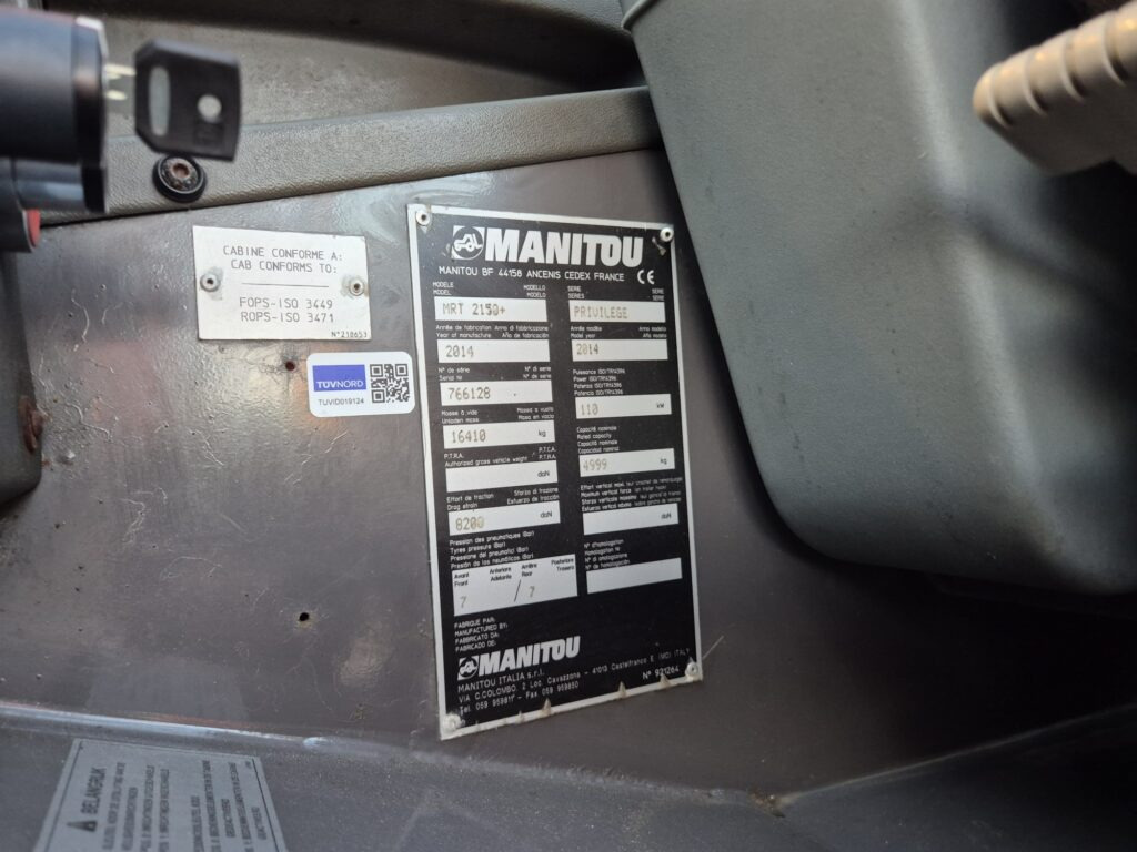 Chariot télescopique MANITOU MRT 2150+ privilege: photos 11 Chariot télescopique MANITOU MRT 2150+ privilege: photos 11