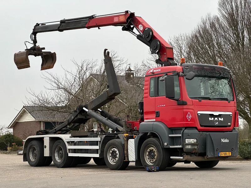 MAN TGS 41.400 8X4 WIDESPREAD!!HMF 22TM KRAAN/HAAK!!TOP!! - Camion ampliroll, Camion grue: photos 1 MAN TGS 41.400 8X4 WIDESPREAD!!HMF 22TM KRAAN/HAAK!!TOP!! - Camion ampliroll, Camion grue: photos 1