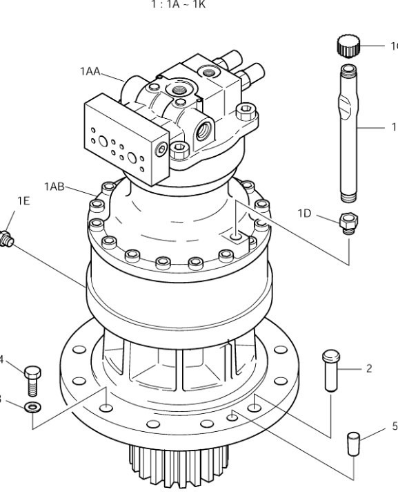 Doosan 401-00325B - 401-00290A - Moteur de rotation pour Engins de chantier: photos 1 Doosan 401-00325B - 401-00290A - Moteur de rotation pour Engins de chantier: photos 1