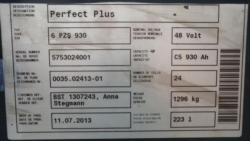 HAWKER 48 Volt 6 PzS 930 Ah - Accumulateur: photos 5 HAWKER 48 Volt 6 PzS 930 Ah - Accumulateur: photos 5