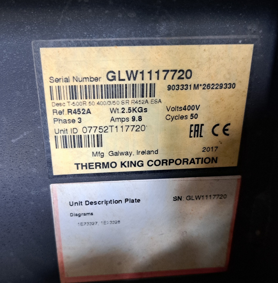 Thermo King T-500 S/N : GLW1117720 - Unité réfrigéré: photos 2 Thermo King T-500 S/N : GLW1117720 - Unité réfrigéré: photos 2