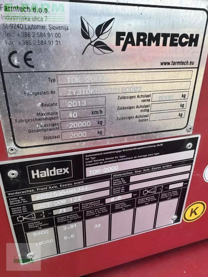 Farmtech 2000 - Benne agricole: photos 4 Farmtech 2000 - Benne agricole: photos 4