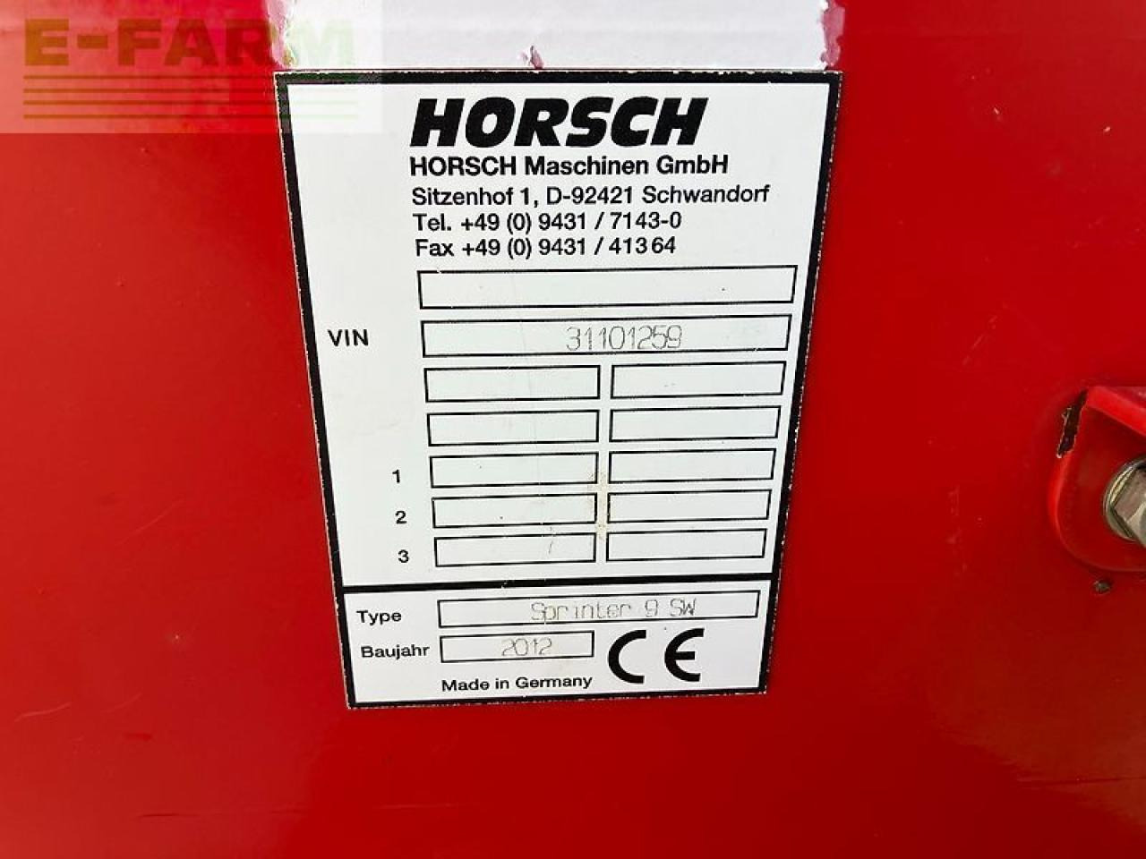 Horsch sprinter 9 sw - Semoir: photos 2 Horsch sprinter 9 sw - Semoir: photos 2