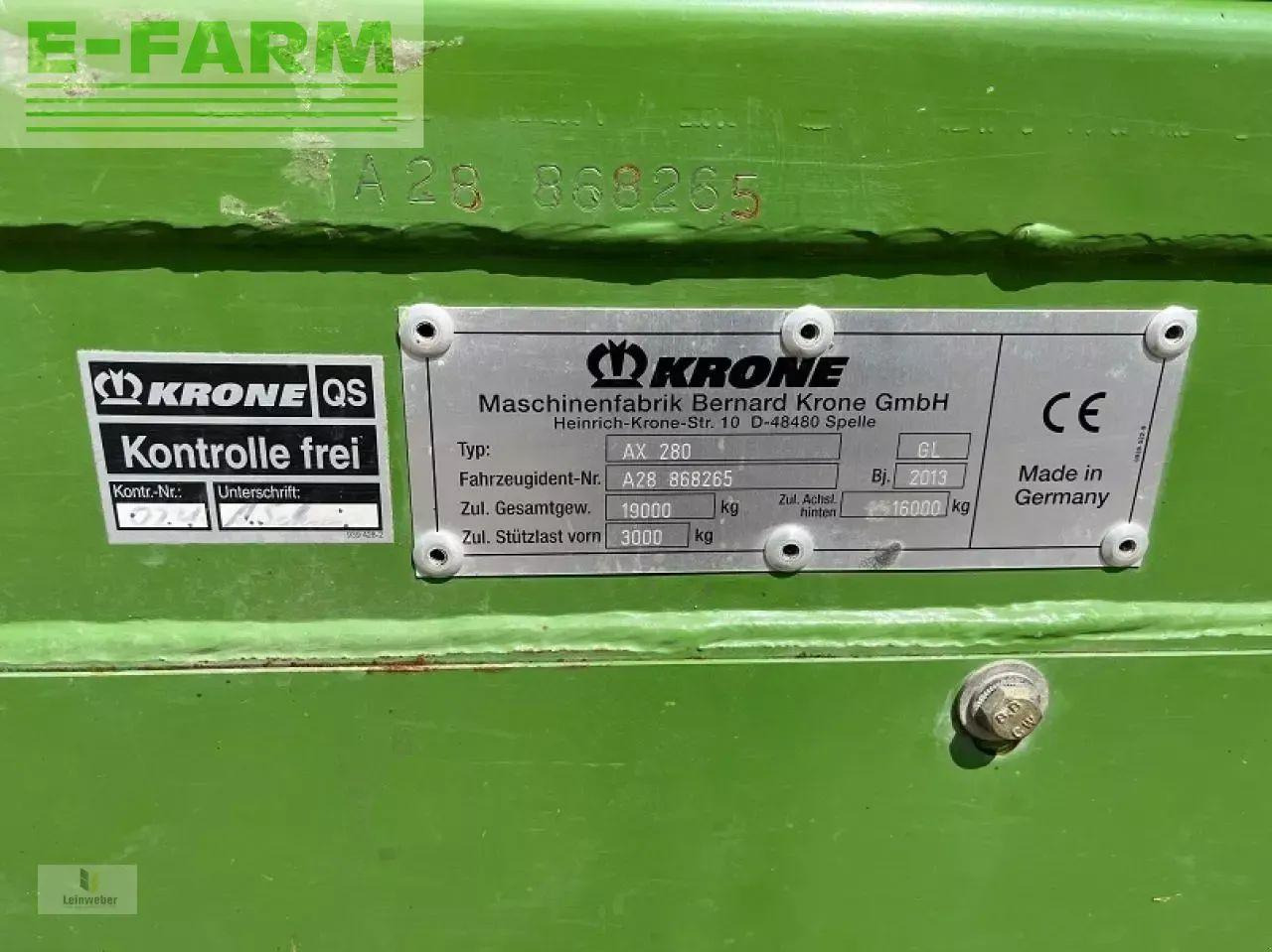 Autochargeuse Krone ax 280 gl: photos 9