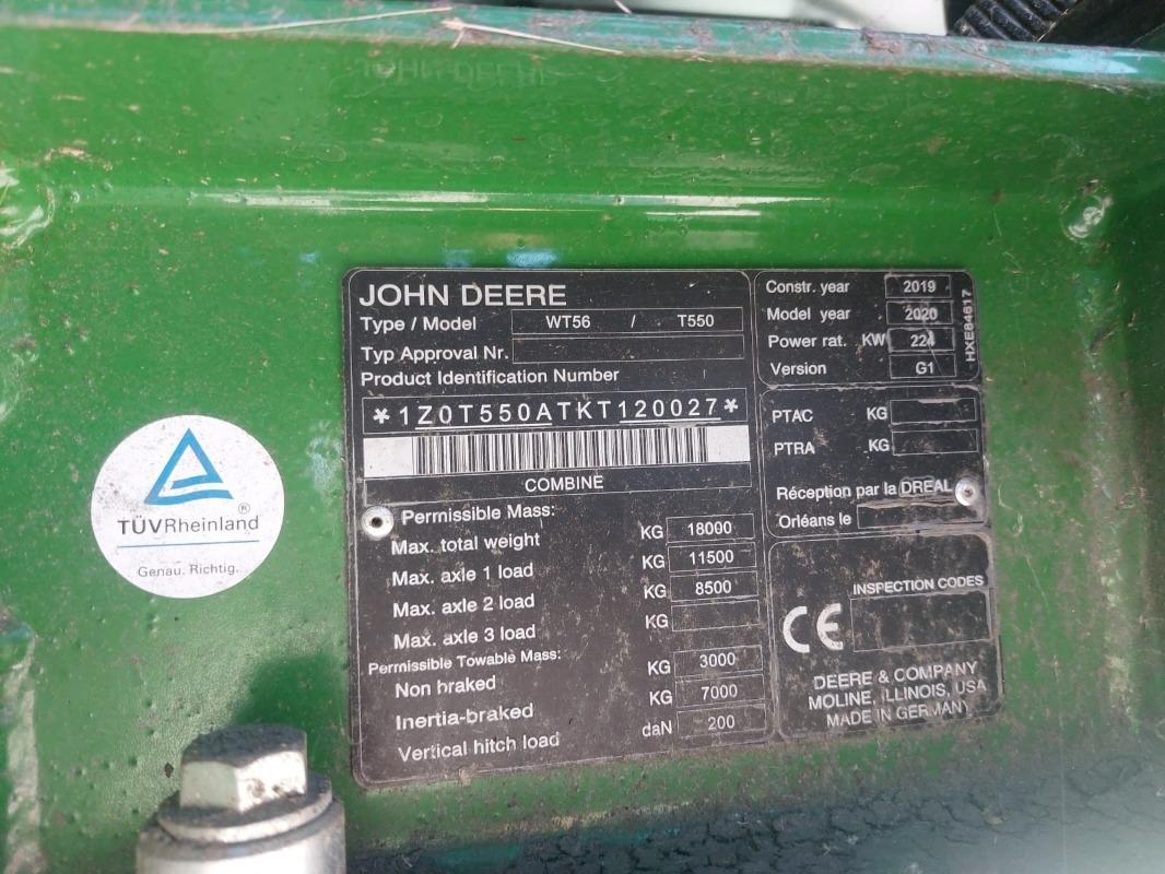 John Deere T550 - Moissonneuse-batteuse: photos 5 John Deere T550 - Moissonneuse-batteuse: photos 5