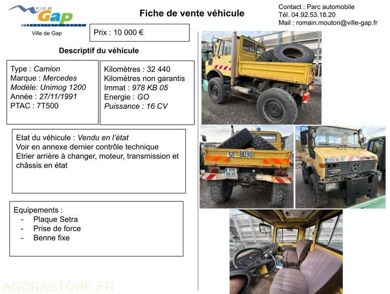 CAMION MERCEDES UNIMOG 1200 - Camion: photos 1 CAMION MERCEDES UNIMOG 1200 - Camion: photos 1