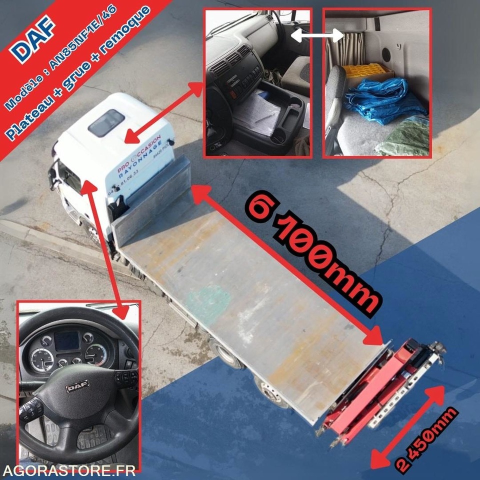 Camion DAF plateau avec grue HMF + Remorque Lecitrail - Camion: photos 3 Camion DAF plateau avec grue HMF + Remorque Lecitrail - Camion: photos 3