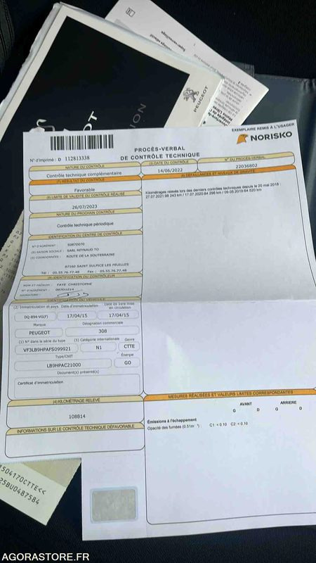 Voiture PEUGEOT 308 - 2015 - 142861KM - DQ894VG: photos 20
