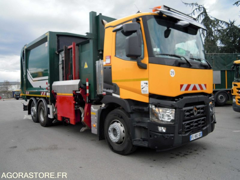Renault 6x2 Gamme C équipé d'une benne à chargement latéral Maxxum Robopac 23m3 - Benne à ordures ménagères: photos 1 Renault 6x2 Gamme C équipé d'une benne à chargement latéral Maxxum Robopac 23m3 - Benne à ordures ménagères: photos 1