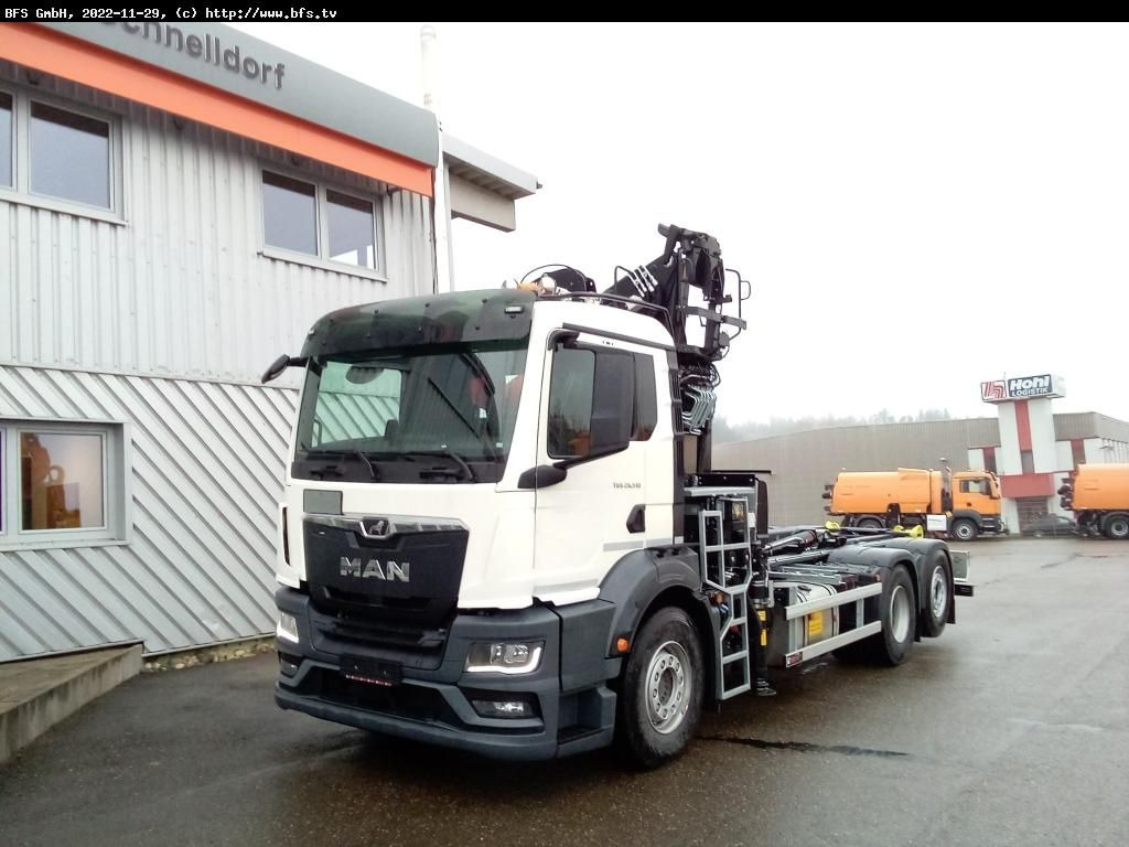MAN TGS (TG3) 26.510 6x2-4 BL Recyclingkran - Camion ampliroll: photos 1 MAN TGS (TG3) 26.510 6x2-4 BL Recyclingkran - Camion ampliroll: photos 1