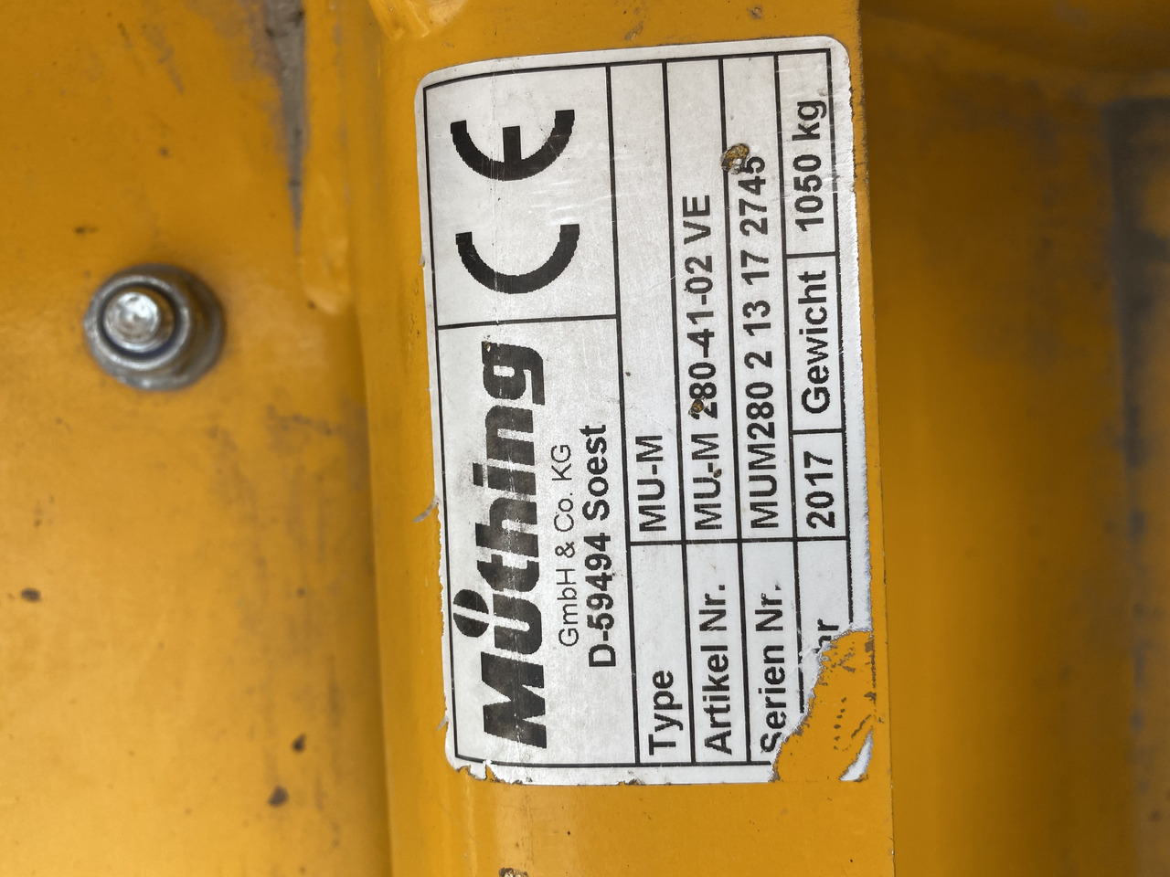 Müthing MU-M 280-41-02VE Vario - Broyeur à axe horizontal: photos 4 Müthing MU-M 280-41-02VE Vario - Broyeur à axe horizontal: photos 4