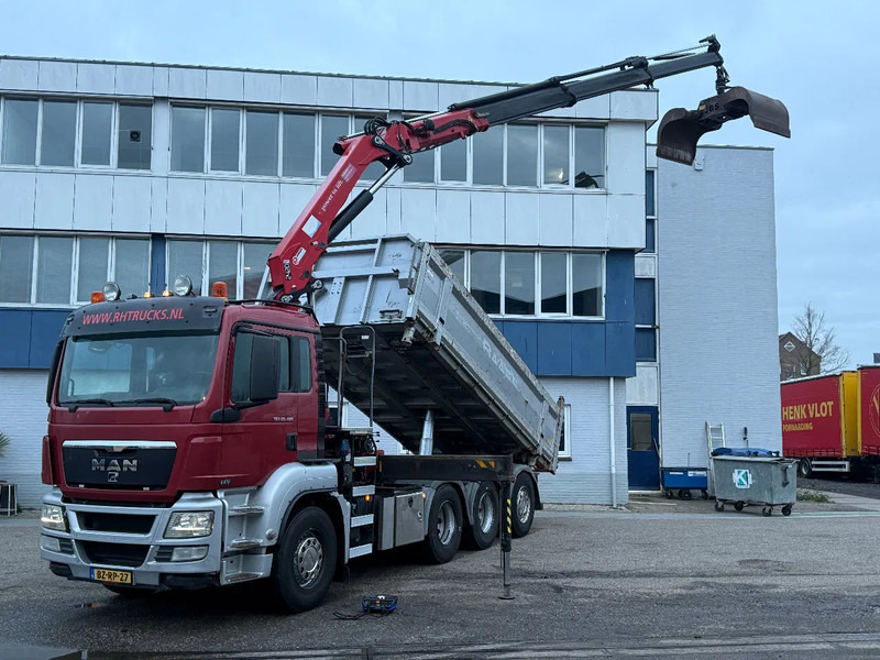 MAN TGS 35.480 8X4 + HMF 2420-K3 REMOTE + TIPPER - Camion benne, Camion grue: photos 1 MAN TGS 35.480 8X4 + HMF 2420-K3 REMOTE + TIPPER - Camion benne, Camion grue: photos 1