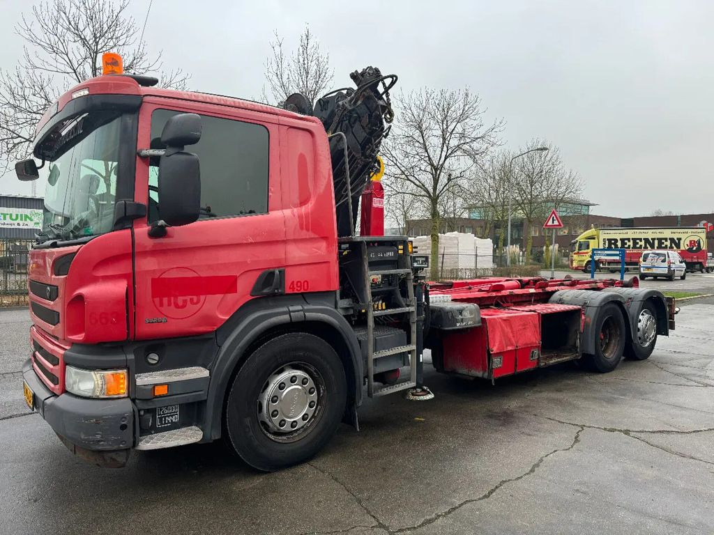 Camion ampliroll, Camion grue Scania P320 6X2 HIAB 144 CRANE + HIAB HOOK 20T + REMOTE: photos 8