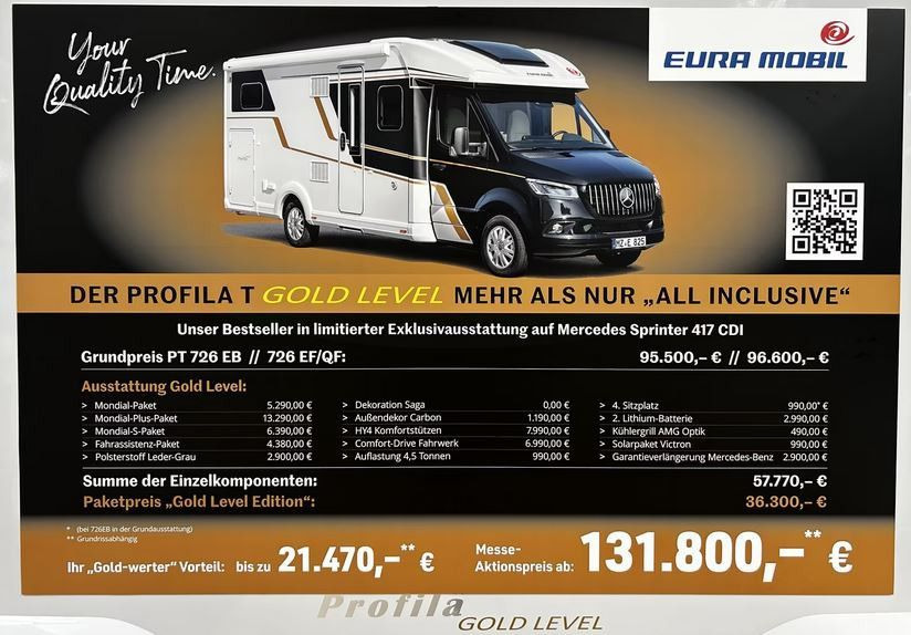 Eura Mobil PROFILA T 726 EB /- 2026 - / GOLD - LEVEL PAKET - Camping-car profilé: photos 1 Eura Mobil PROFILA T 726 EB /- 2026 - / GOLD - LEVEL PAKET - Camping-car profilé: photos 1