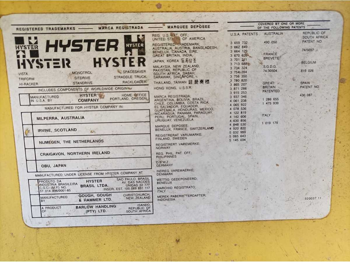 1994 HYSTER A1.50XL FORKLIFT TRUCK - Chariot élévateur: photos 5 1994 HYSTER A1.50XL FORKLIFT TRUCK - Chariot élévateur: photos 5