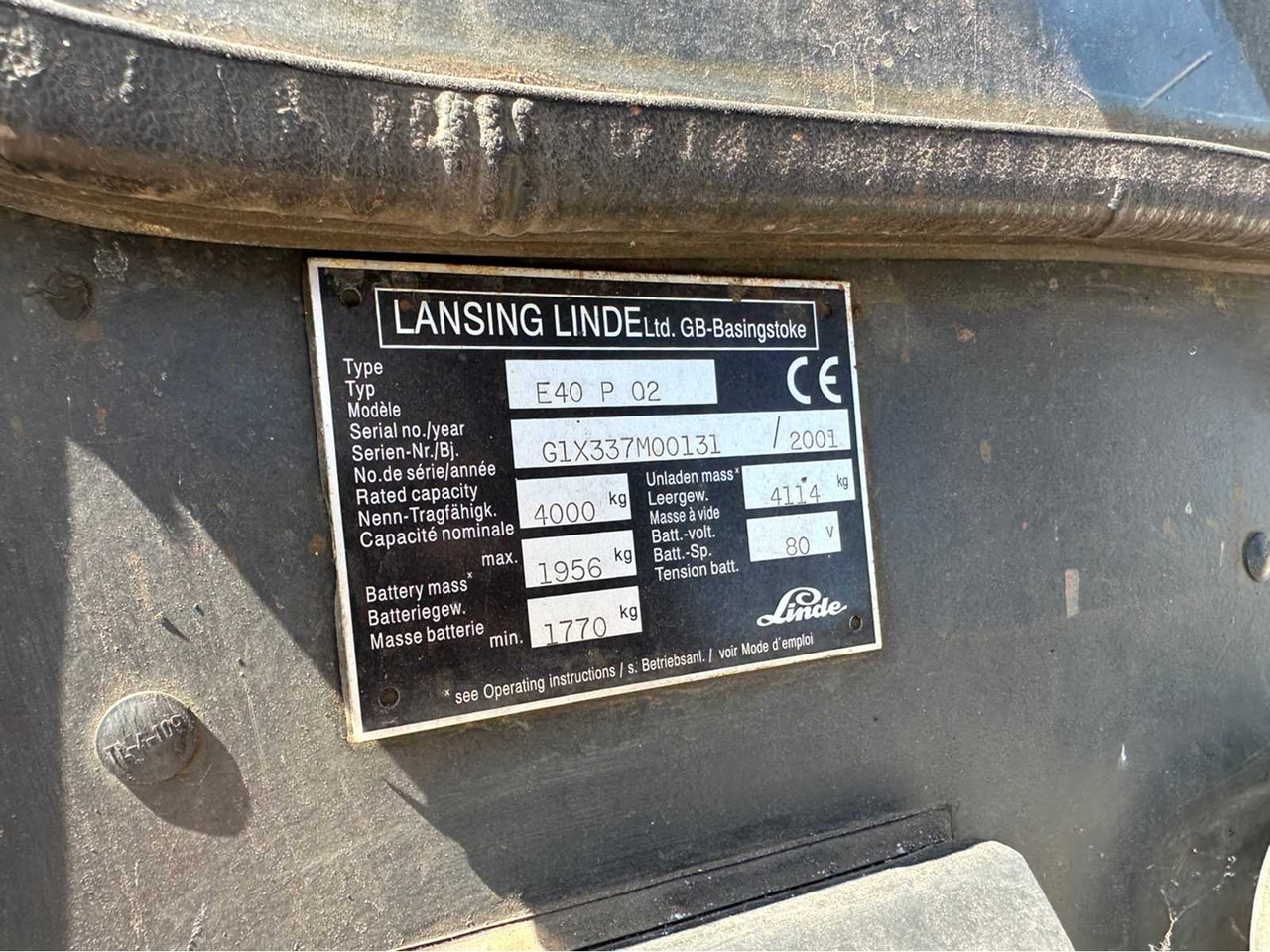 Chariot élévateur 2001 LINDE E40 P 02 FORKLIFT: photos 18 Chariot élévateur 2001 LINDE E40 P 02 FORKLIFT: photos 18