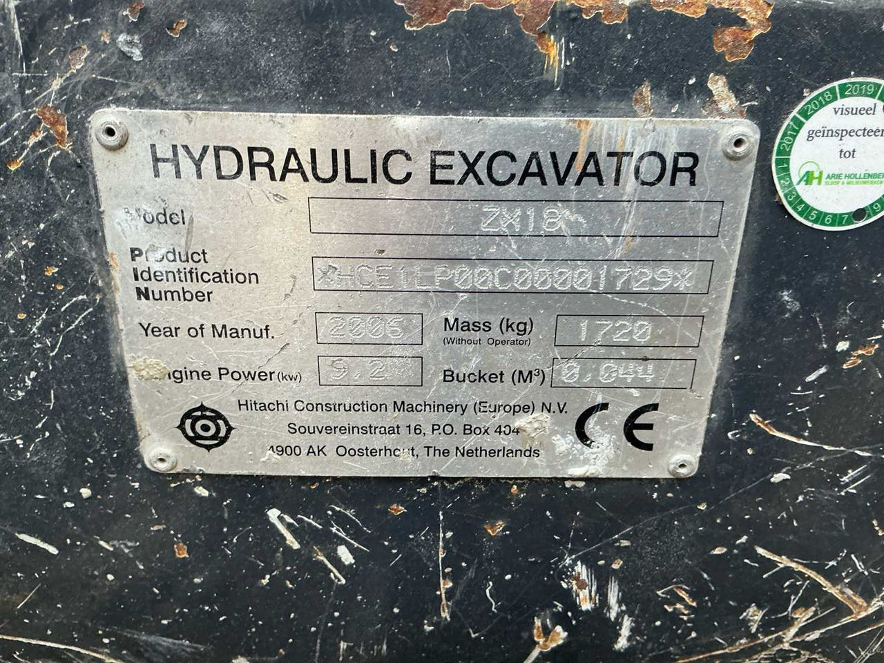 Pelle 2006 HITACHI ZX18 CRAWLER EXCAVATOR: photos 36