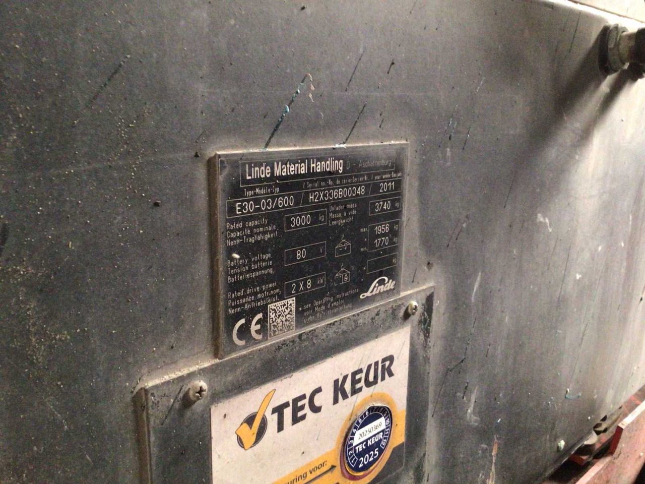 Chariot élévateur 2011 LINDE E30-03/600 FORKLIFT: photos 19 Chariot élévateur 2011 LINDE E30-03/600 FORKLIFT: photos 19